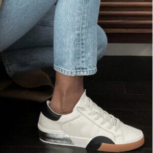 DEAL! new DOLCE VITA Zina Court Sneakers Leather in White Black 257 3S2